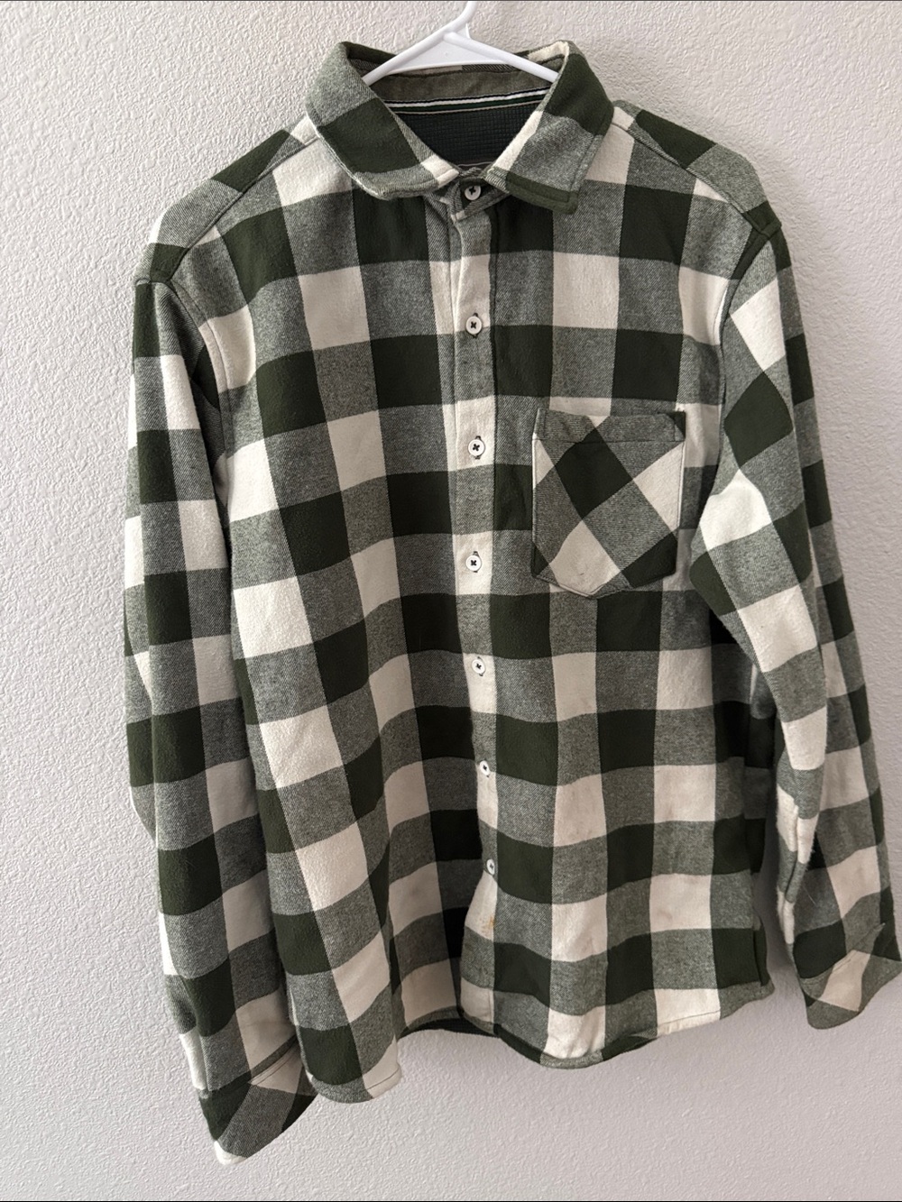 Nomad Olive Green and White Buffalo Plaid Button-Down Shirt